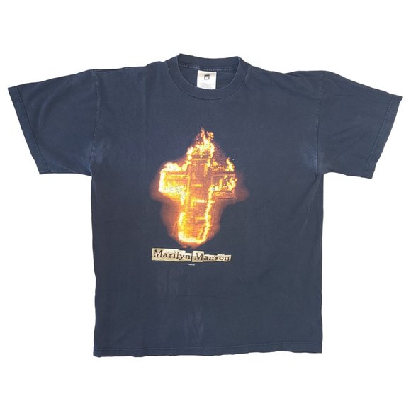 Vintage 2000 Marilyn Manson Set The World On Fire Shirt